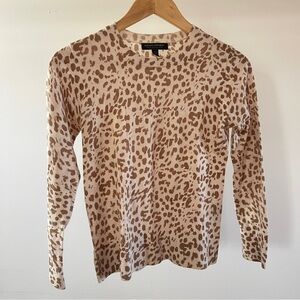 Banana Republic Leopard Print Merino Wool Top XS